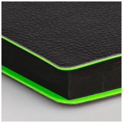 Notizbuch Premium Flexibook „Neon“ | A5, punktiert, neongrün/schwarz