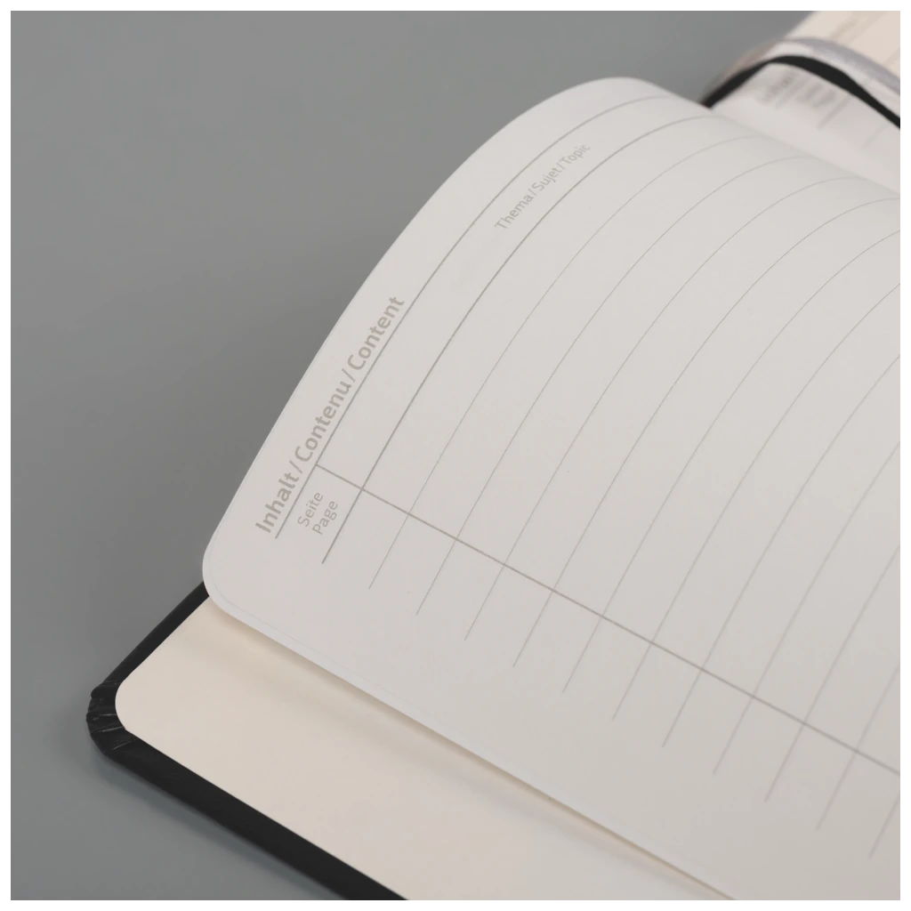 Notizbuch Kompagnon Klassik | A6, unliniert, Gummizugverschluss, schwarz