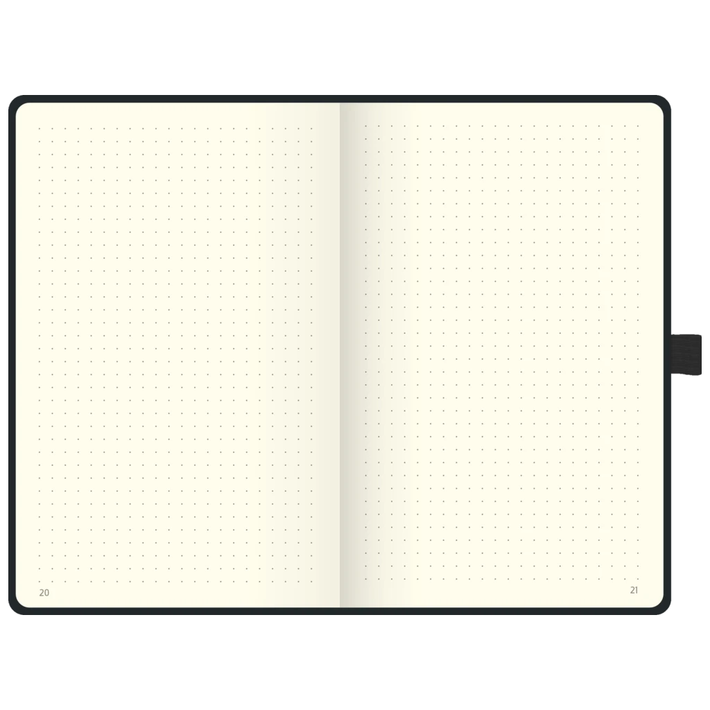 Notizbuch Kompagnon Klassik | A5, punktiert, Gummizugverschluss, schwarz