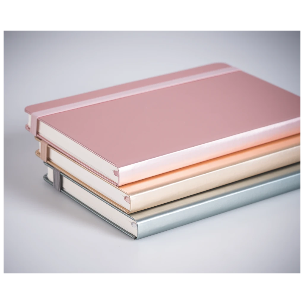 Notizbuch Kompagnon Metallic | A6, punktiert, Gummizugverschluss, roségold