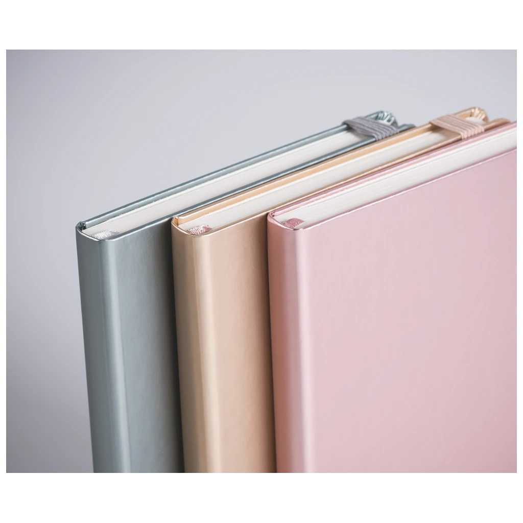Notizbuch Kompagnon Metallic | A6, punktiert, Gummizugverschluss, roségold