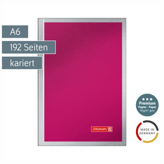 Notizbuch Premium Metallic | A6, kariert, fuchsia