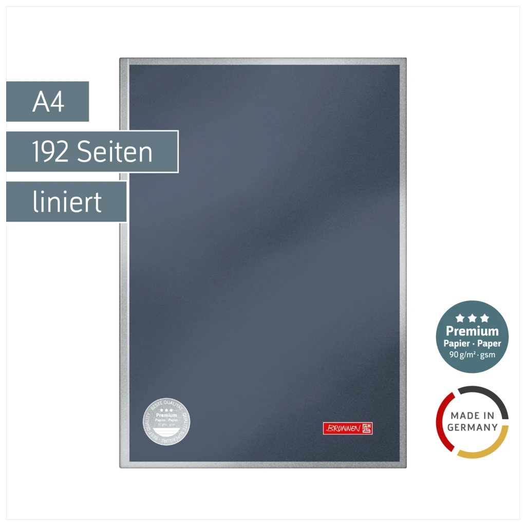 Notizbuch Premium Metallic | A4, liniert, anthrazit