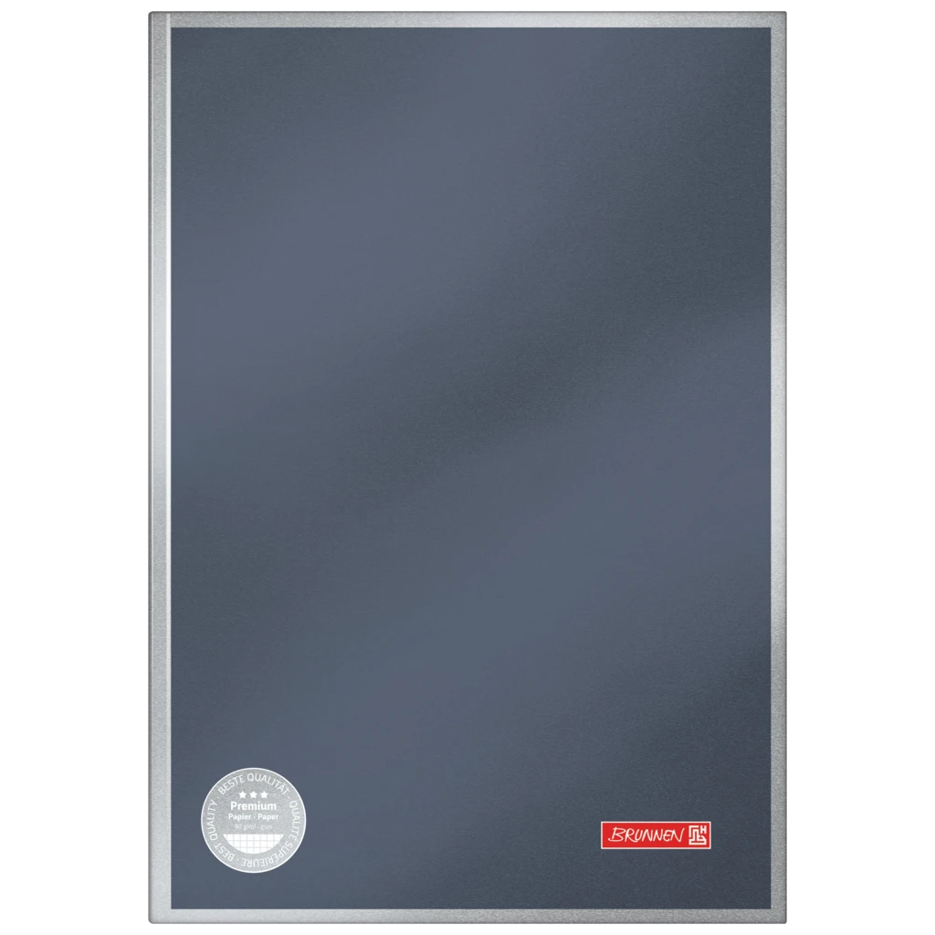 Notizbuch Premium Metallic | A4, kariert, anthrazit