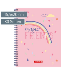 Freundebuch Magic Rainbow | 16×21 cm, 80 Seiten, rosa