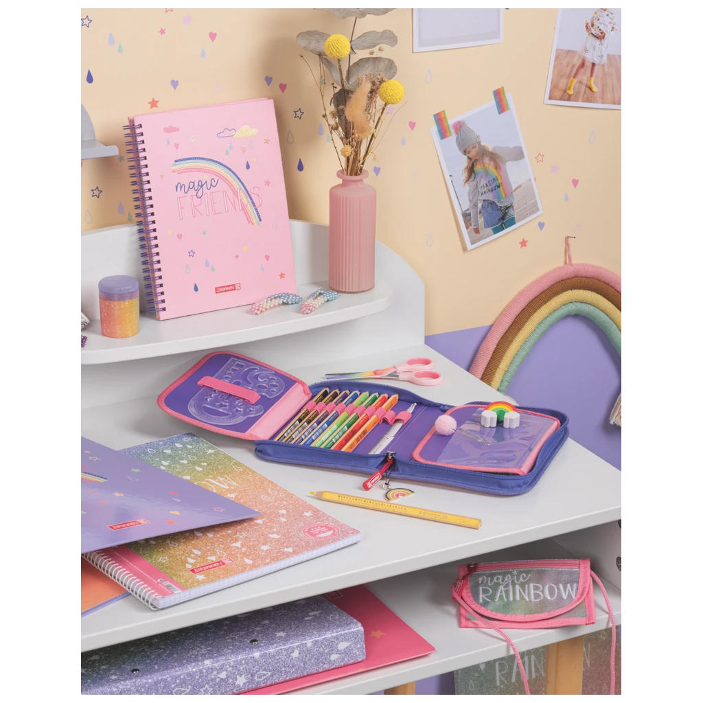 Freundebuch Magic Rainbow | 16×21 cm, 80 Seiten, rosa