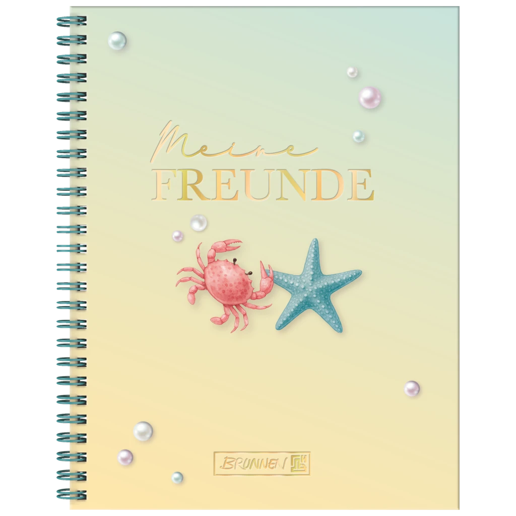 Freundebuch Sunny Ocean | 16×21 cm, 80 Seiten, mehrfarbig, pastell