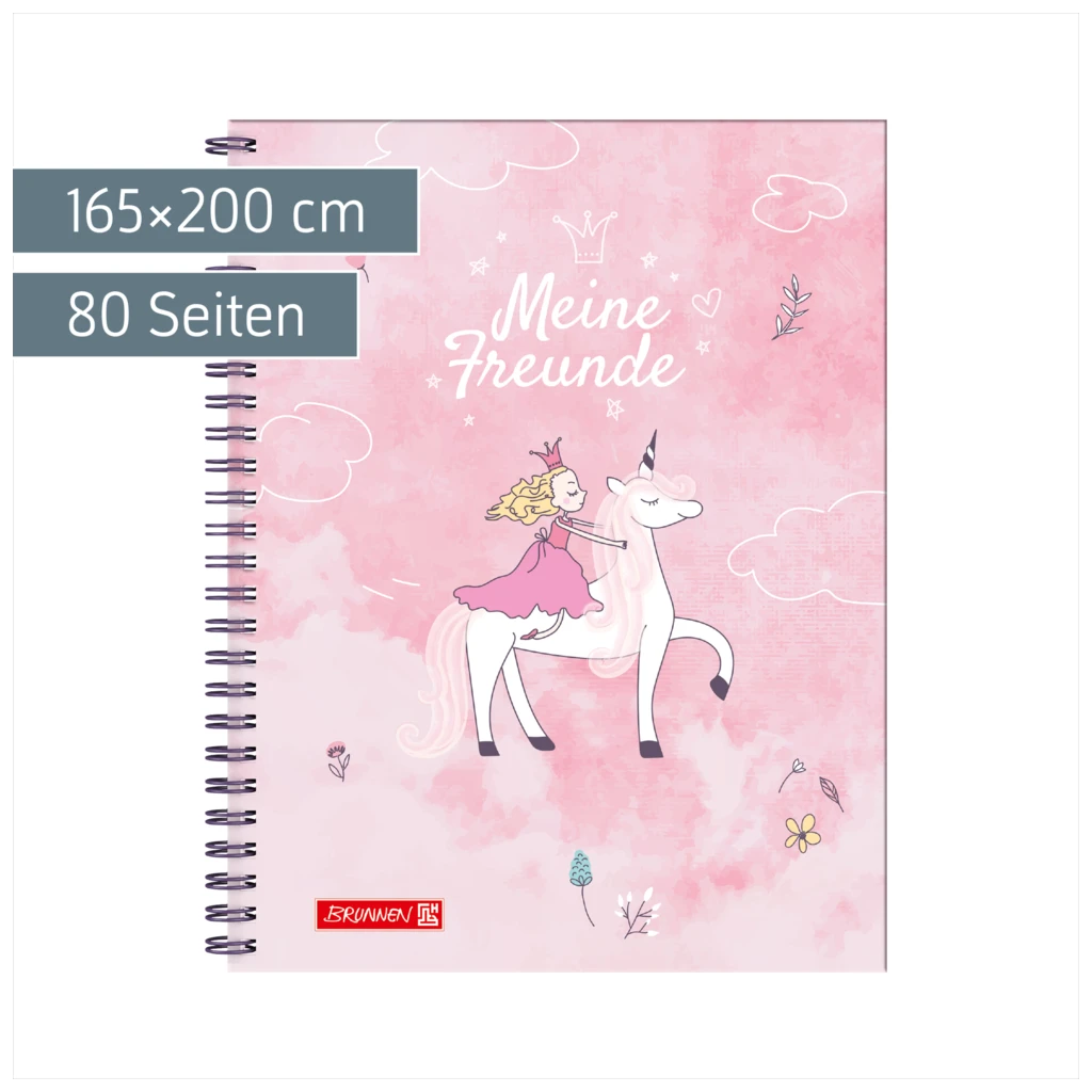 Freundebuch Unicorn Princess | 16×21 cm, 80 Seiten, rosa