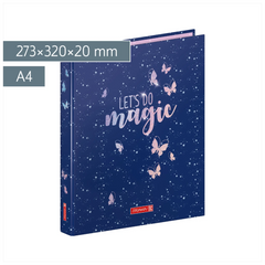 Ringbuch Magic Butterfly | A4, 2 Ringe, Füllhöhe: 20 mm, rosarot/lila