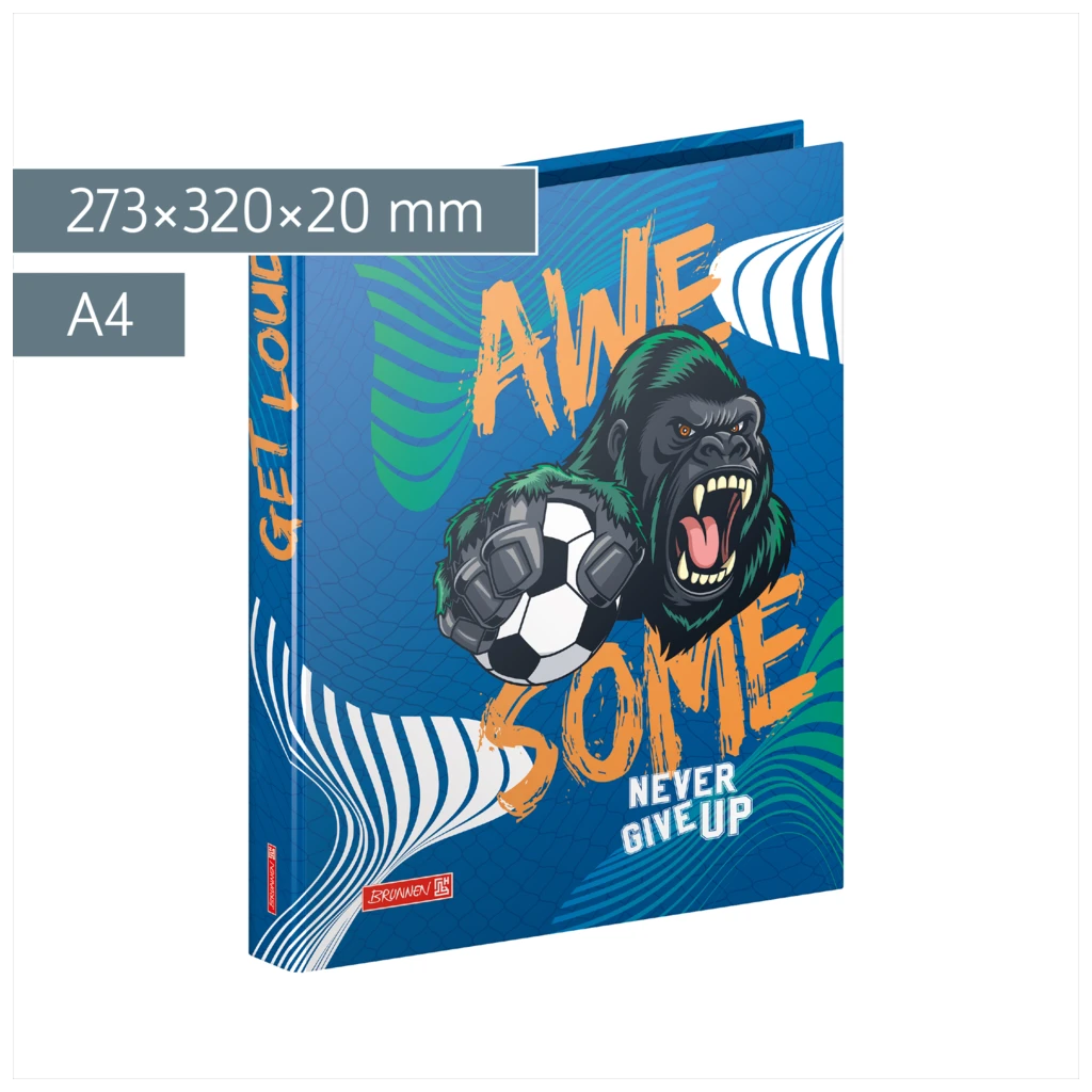 Ringbuch Sporty Animals | A4, 2 Ringe, Füllhöhe: 20 mm, blau/mehrfarbig