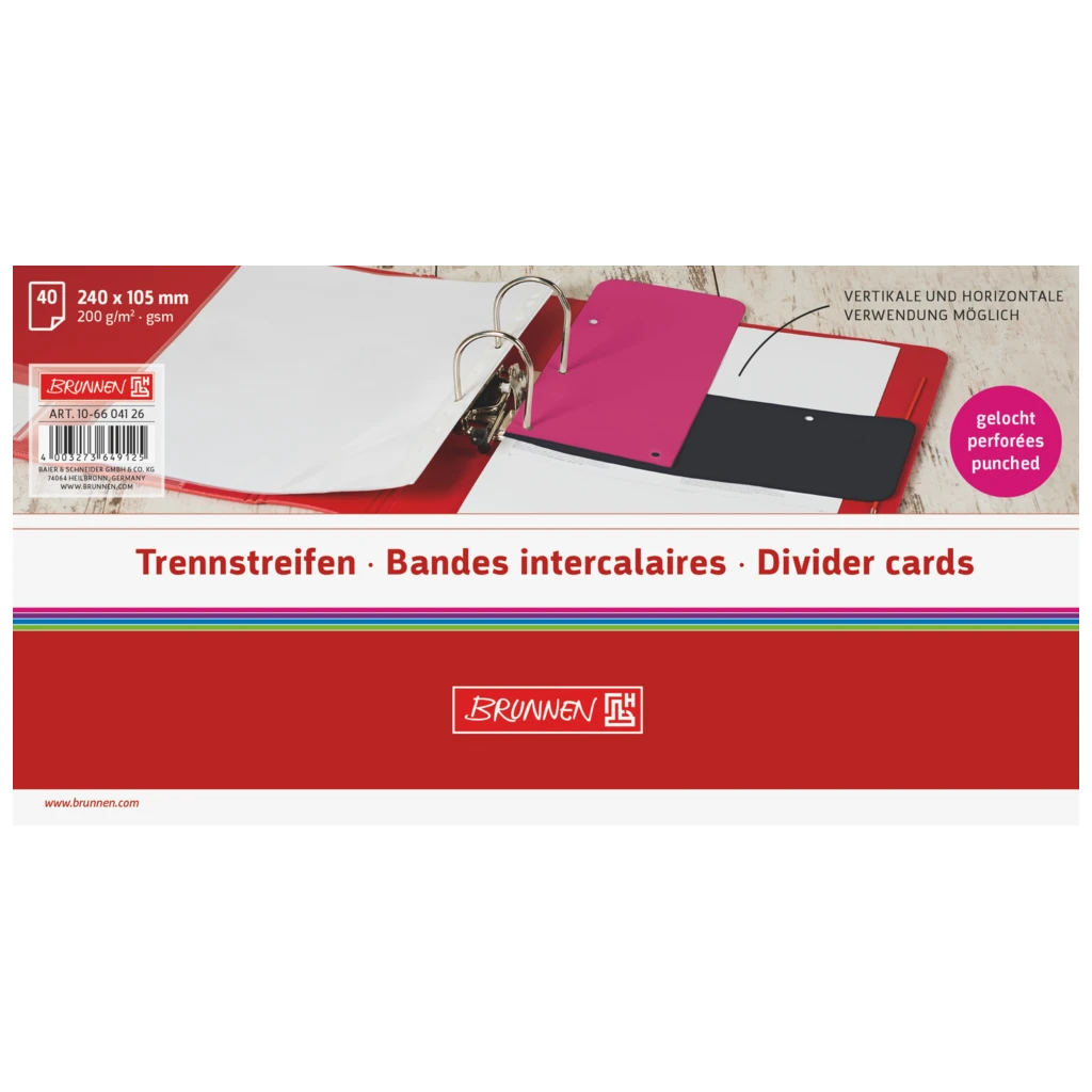 Trennstreifen Colour Code, pink, 40 Stück