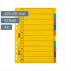Ringbuchregister FACT!plus | A4, 10 Blatt, gelb