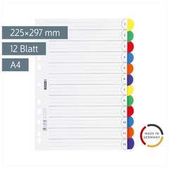 Ringbuchregister „OFFICE TO GO“ | A4, 12 Blatt
