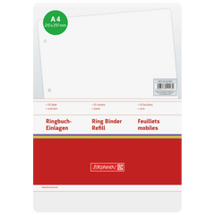 Ringbucheinlagen | A4, unliniert, weiß, 50 Blatt