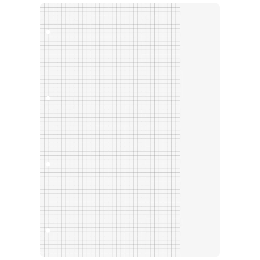 Ringbucheinlagen | A4, 5 mm kariert mit Rand, weiß, 50 Blatt