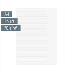 Ringbucheinlagen | A4, liniert mit Rand, weiß, 100 Blatt