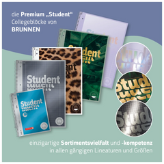 Collegeblock Premium Student | A4, punktiert, 80 Blatt, blau
