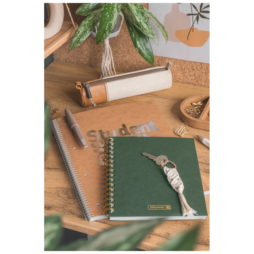 Collegeblock Premium Student FACT!plus | A4, Lineatur 27, 80 Blatt, braun/silber