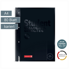 Collegeblock Premium Student Colour Code | A4, Lineatur 26, 80 Blatt, onyx