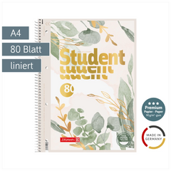 Collegeblock Premium Student „Bloom“ | A4, Lineatur 27, 80 Blatt