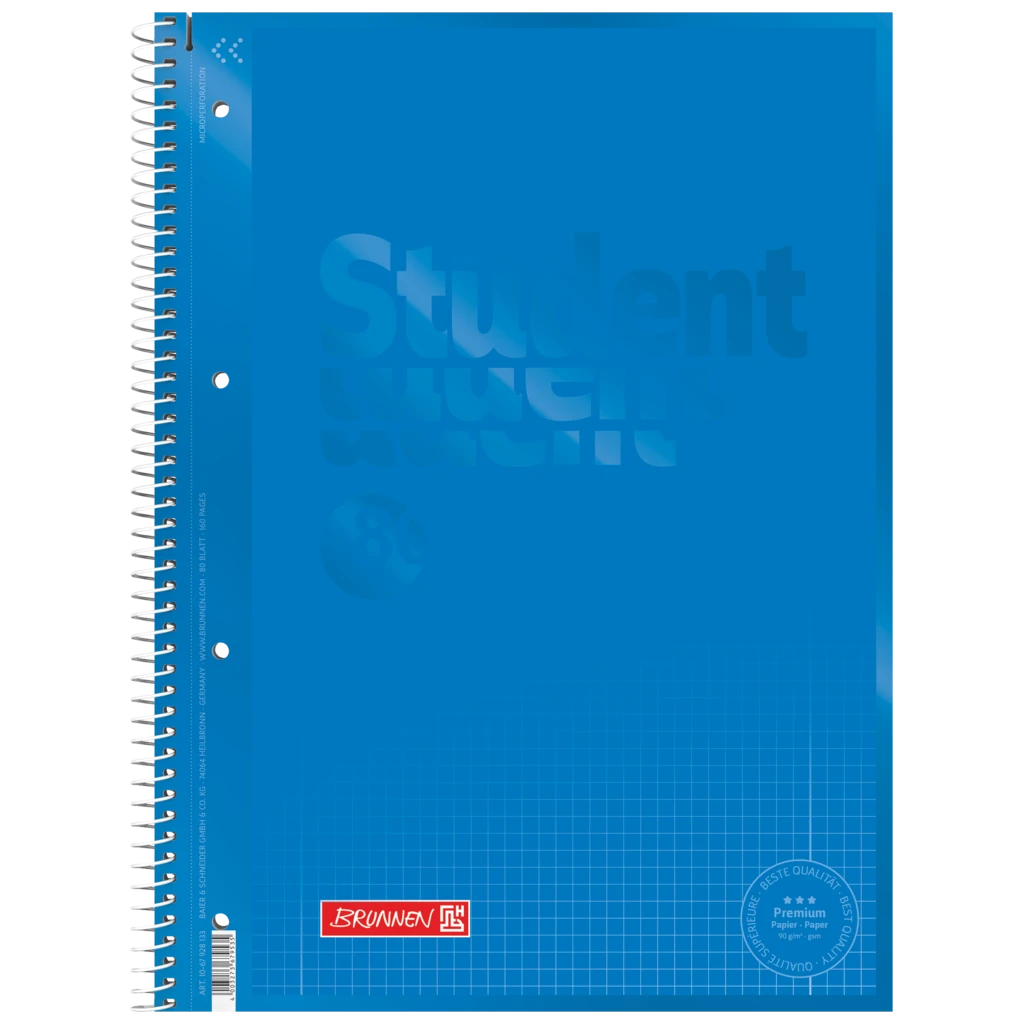Collegeblock Premium Student Colour Code | A4, Lineatur 28, 80 Blatt, azur