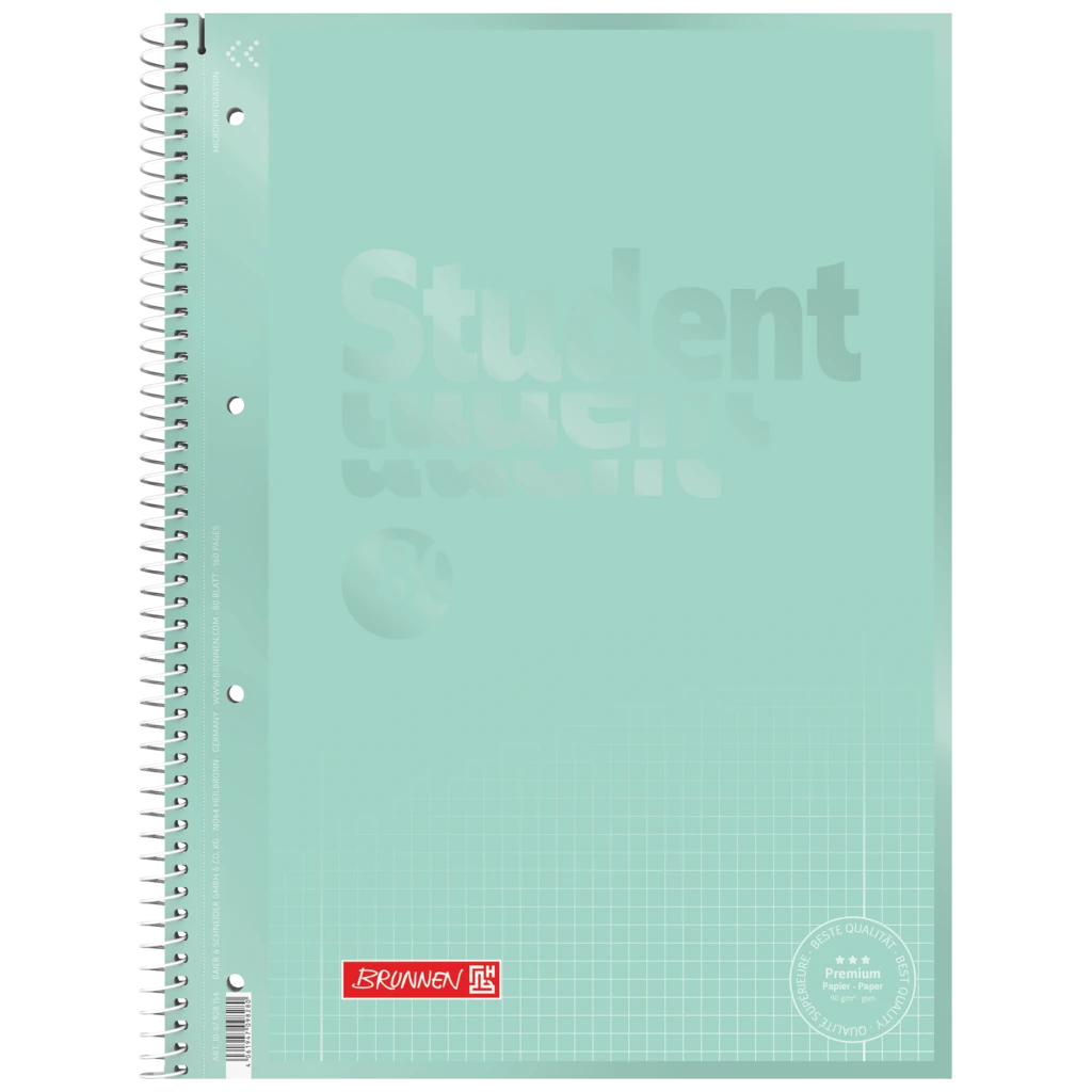 Collegeblock Premium Student Colour Code | A4, Lineatur 28, 80 Blatt, mint