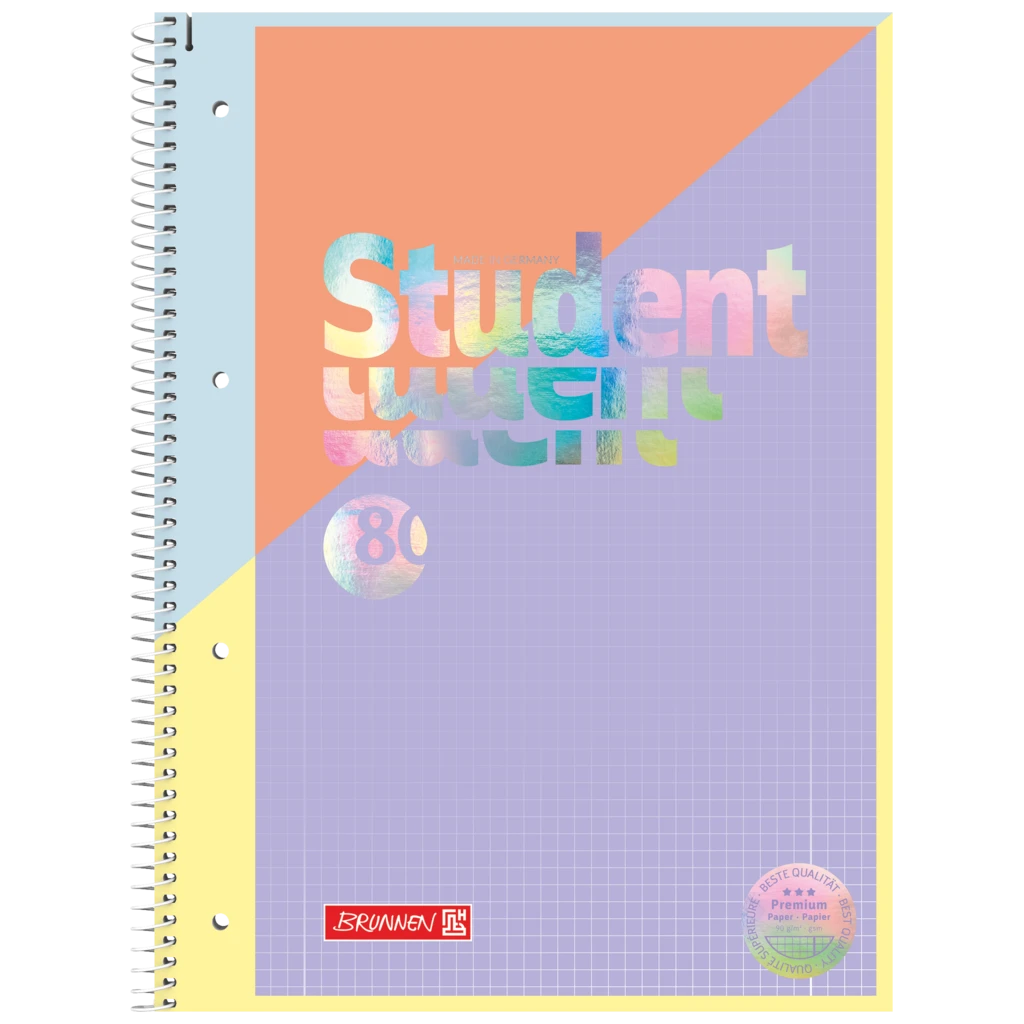 Collegeblock Premium Student „Intoxicate“ | A4, Lineatur 28, 80 Blatt, koralle/violett