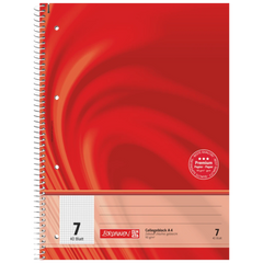 Collegeblock Premium Vivendi | A4, Lineatur 7, 40 Blatt, rot