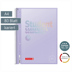 Collegeblock Premium Student „Pastell“ | A4, Lineatur 28, 80 Blatt, pastelllila