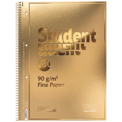 Collegeblock Premium Student „Gold“ | A4, Lineatur 28, 80 Blatt, gold