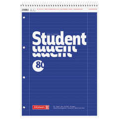 Collegeblock Student Spirale oben | A4, Lineatur 27, 80 Blatt, blau