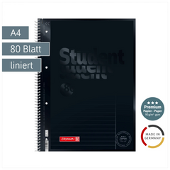 Collegeblock Premium Student Colour Code | A4, Lineatur 25, 80 Blatt, onyx