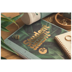 Collegeblock Premium Student „Jungle“ | A4, Lineatur 28, 80 Blatt, grün/gold