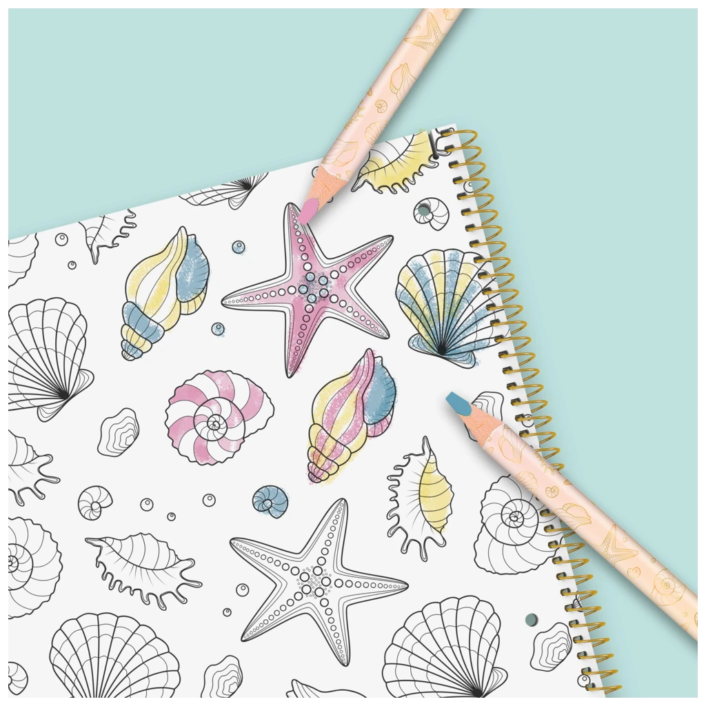 Collegeblock Premium Student Sunny Ocean | A4, Lineatur 28, 80 Blatt, mehrfarbig, pastell