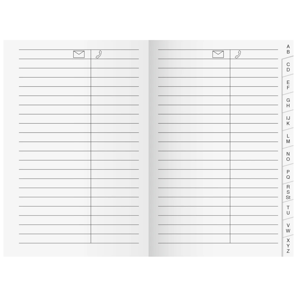 Adress-Registerheft | 7×11 cm, Karton, weiß
