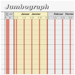 Urlaubsplaner 2028 „Jumbograph“ | 64,7×29,7 cm