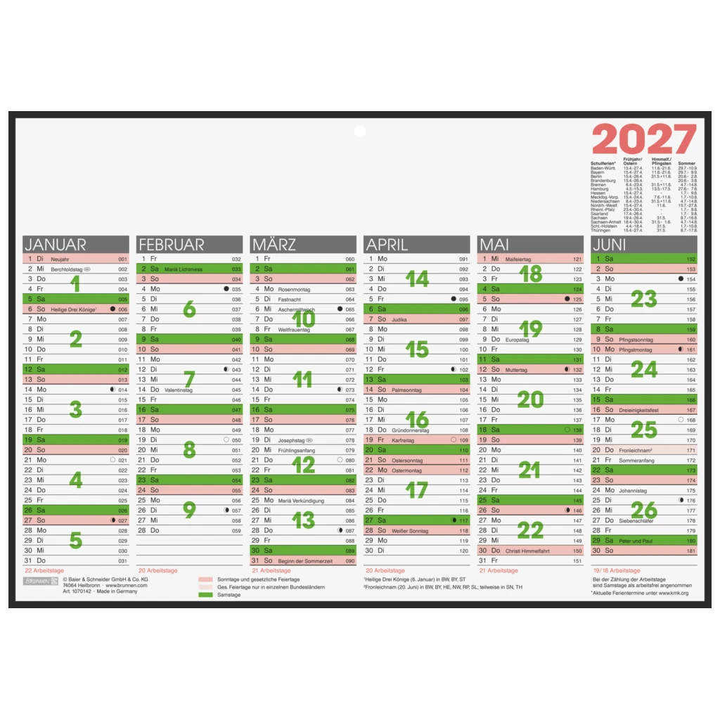 Tafelkalender 2027 | A4 quer