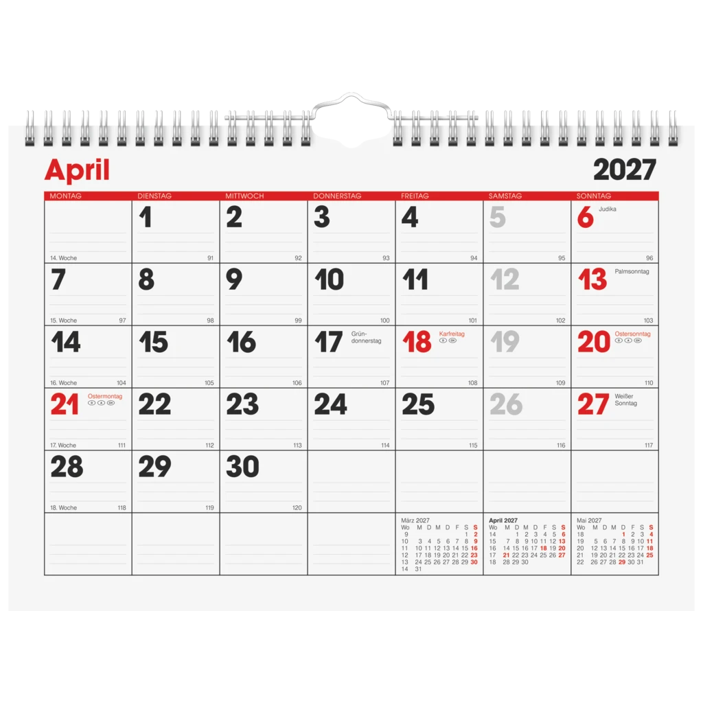 Monatskalender 2027 | 29,7×21 cm