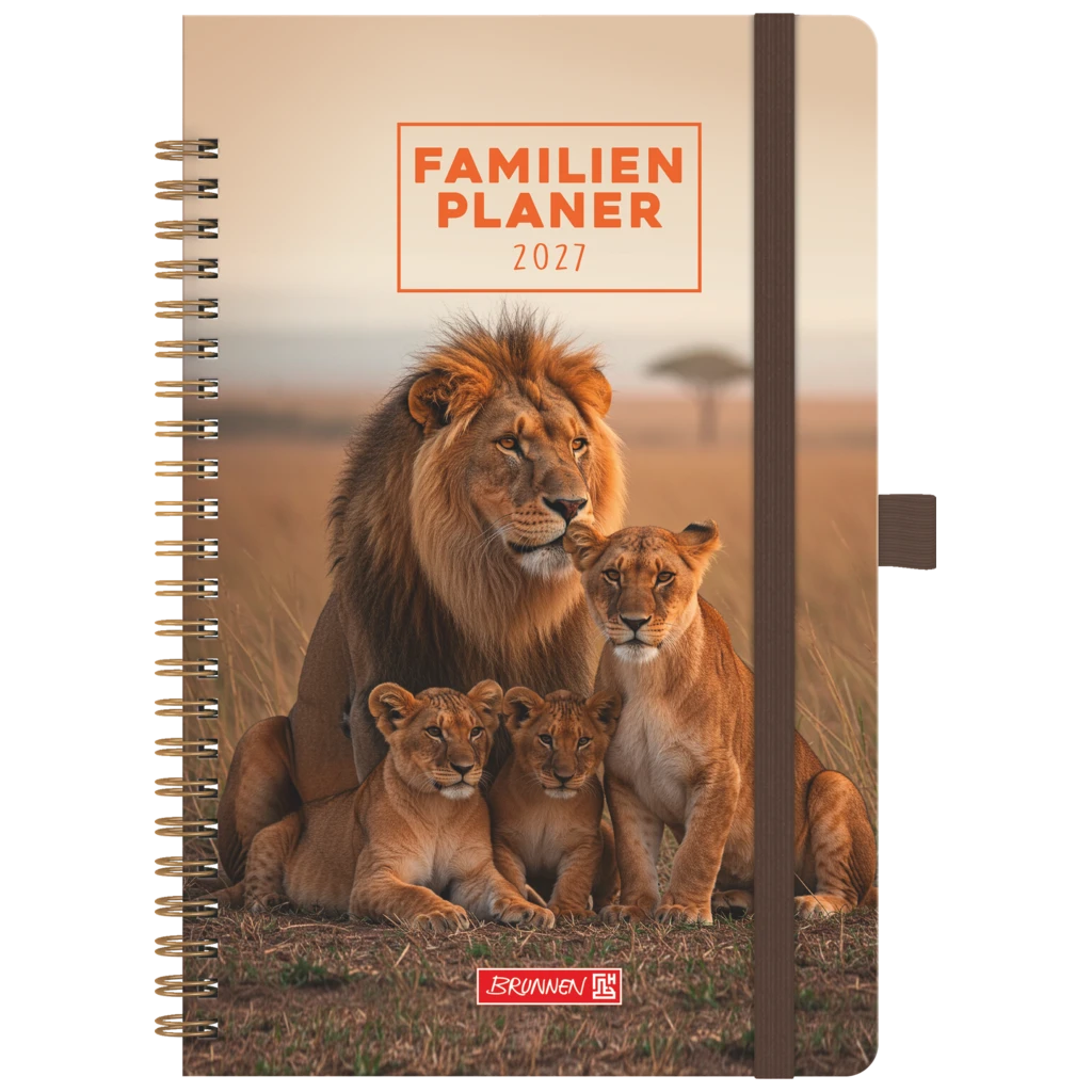 Buchkalender Familienplaner 2027 „Lions“ | A5, Papier