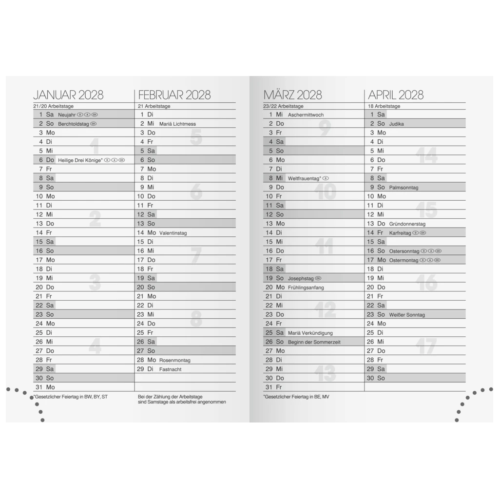 Taschenkalender Mod. 712 2027 | A7, Karton, sortiert