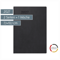 Taschenkalender Mod. 713 2027 | A7, Kunststoff, schwarz