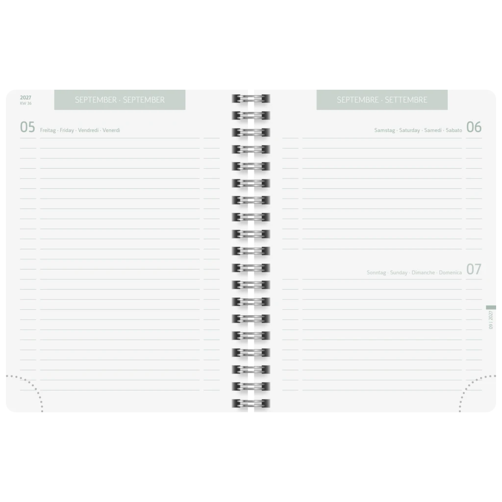 Schülerkalender 2027/2028 „Flower“ | A6, Kunststoff
