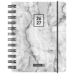 Schülerkalender 2026/2027 „Grey Marble“ | A6, Kunststoff