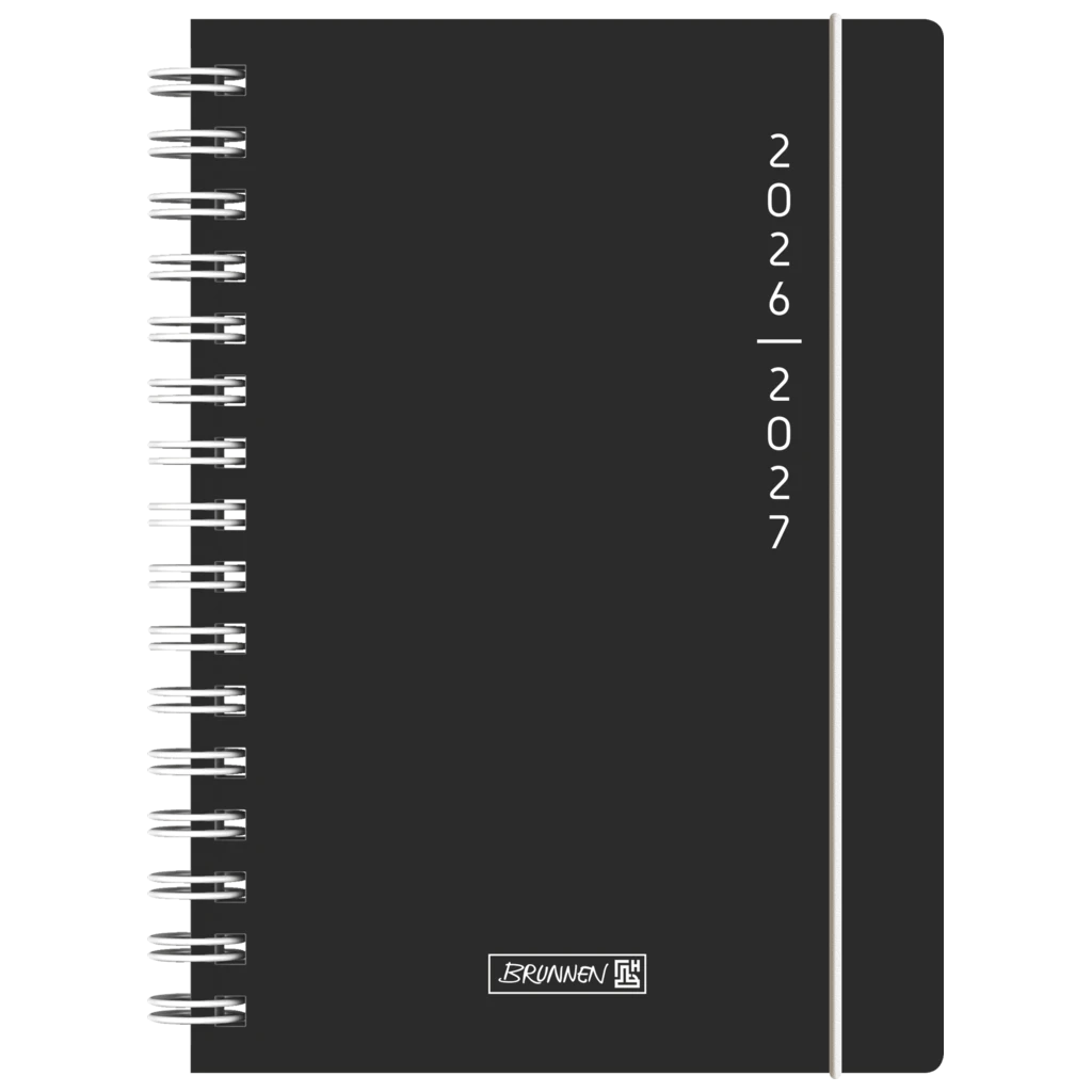 Schülerkalender 2026/2027 „Plain Black“ | A5, Kunststoff