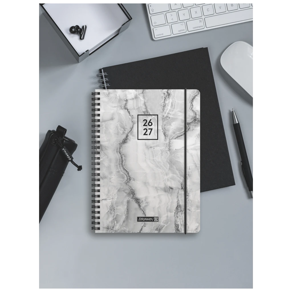 Schülerkalender 2026/2027 „Grey Marble“ | A5, Kunststoff