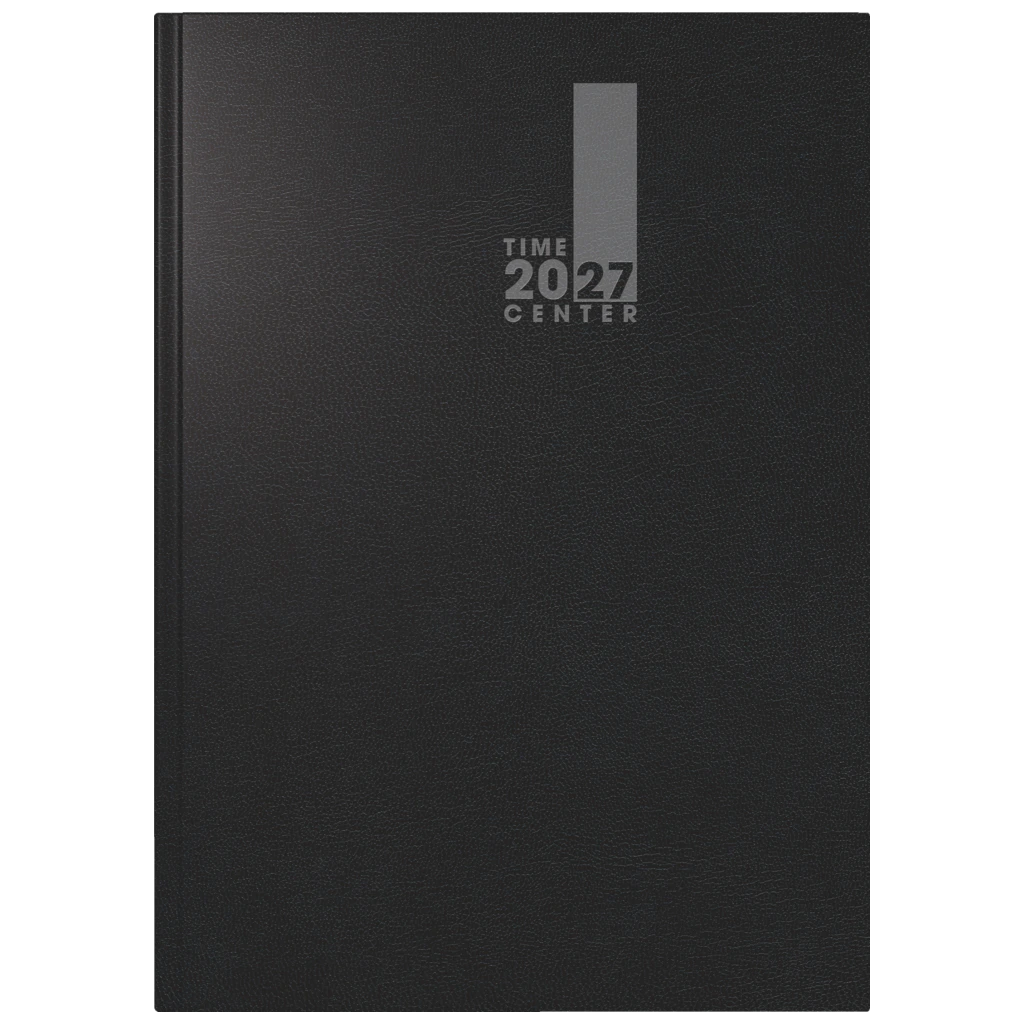 Buchkalender TimeCenter Mod. 725 2027 | A5, Kunststoff, schwarz