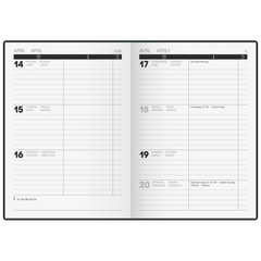 Taschenkalender TimeCenter Mod. 728 2026 | A6, Kunststoff, schwarz