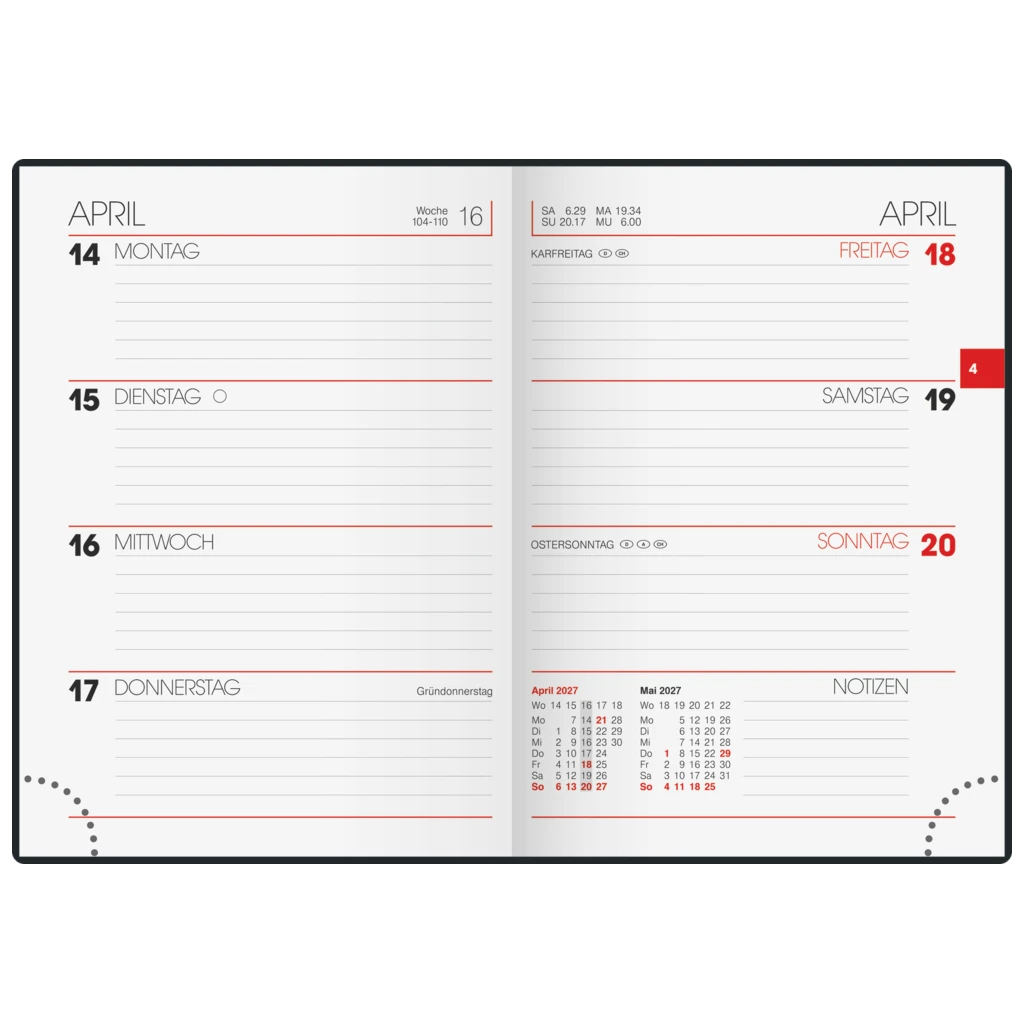 Taschenkalender Mod. 731 2027 | A6, Kunststoff, dunkelblau