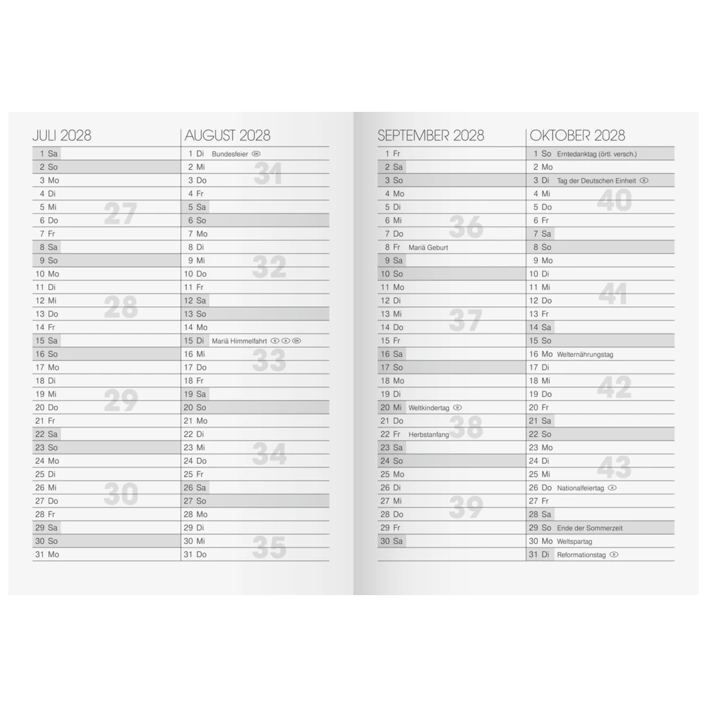 Taschenkalender Design Line Mod. 731 2027 „Tropical“ | A6, Karton