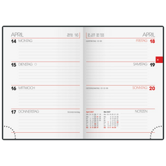 Taschenkalender Mod. 731 2027 | A6, Leder, schwarz